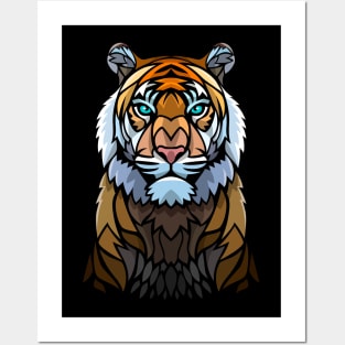 Frontal tribal tiger Posters and Art